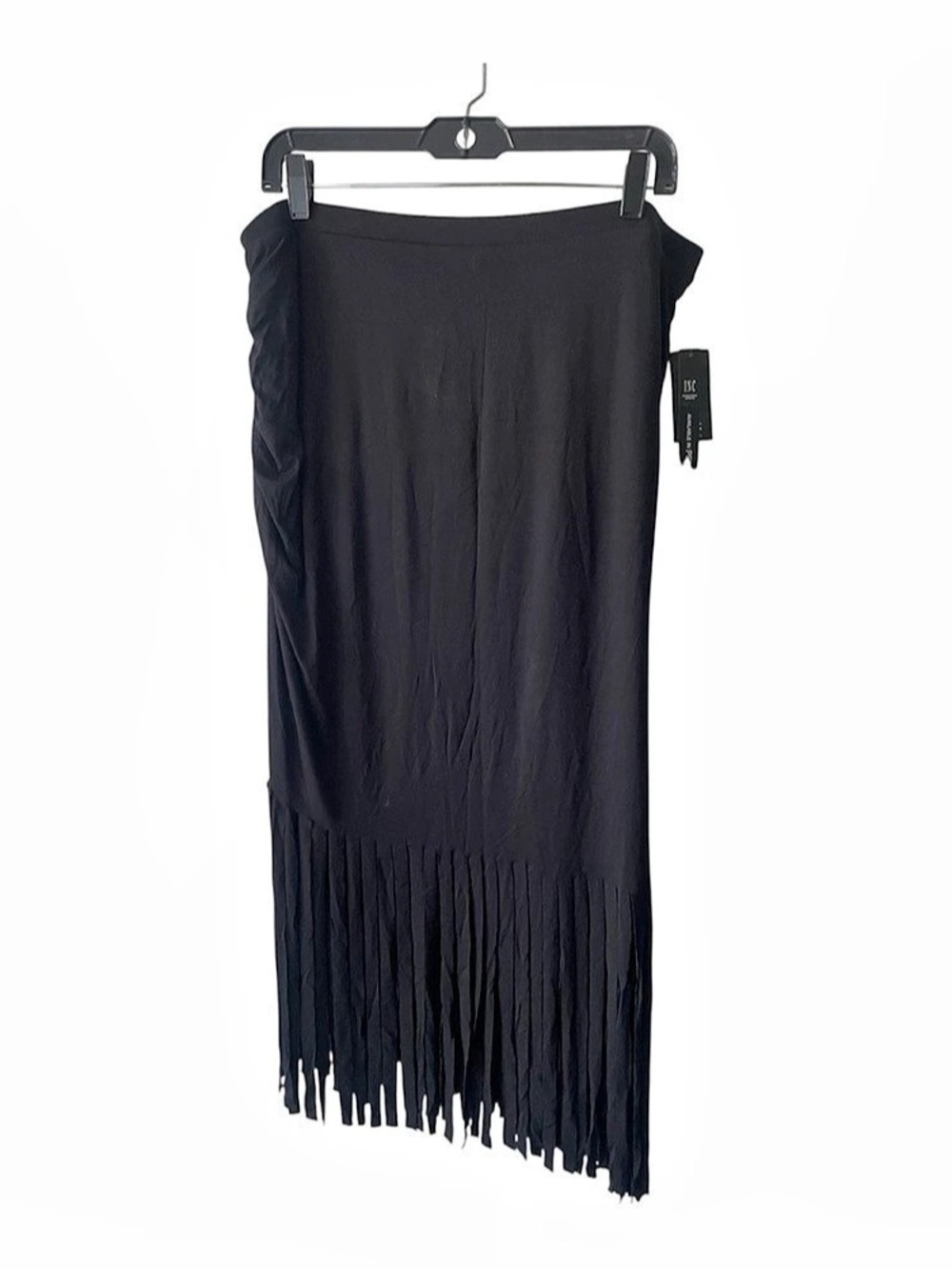 INC International Concepts Black Fringe Maxi Skirt Size XL NWT